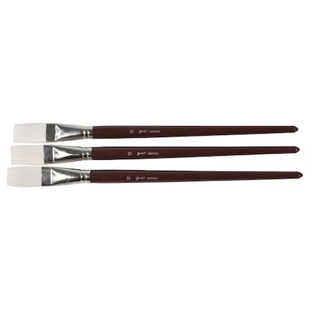 True Flow Optimum White Taklon Paint Brushes, Flat, Size 12, Pack Of 3 PK